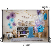 2.1m X 1.5m One Year Old Birthday Photography Background Party Decoration Hanging Cloth(585)