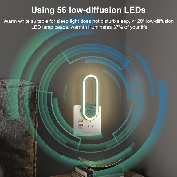TS-06-13 Ultrasonic Mosquito Repellent Electronic Night Light Mosquito Repellent US Plug(Green)