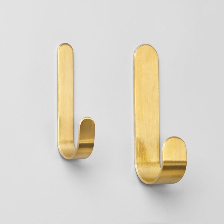 Brass Gold Color Brushed Hook Punch-Free Metal Hanging Hook, Specification: Small