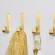 Brass Gold Color Brushed Hook Punch-Free Metal Hanging Hook, Specification: Small