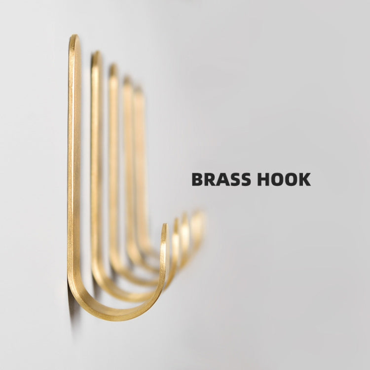 Brass Gold Color Brushed Hook Punch-Free Metal Hanging Hook, Specification: Large
