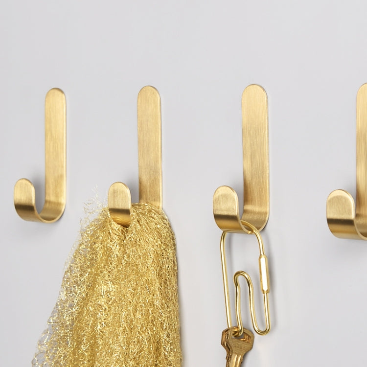 Brass Gold Color Brushed Hook Punch-Free Metal Hanging Hook, Specification: Large