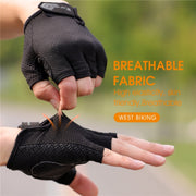 WEST BIKING YP0211218 Cycling Breathable Short Gloves Non-Slip Half Finger Gloves, Size: L(Blue)