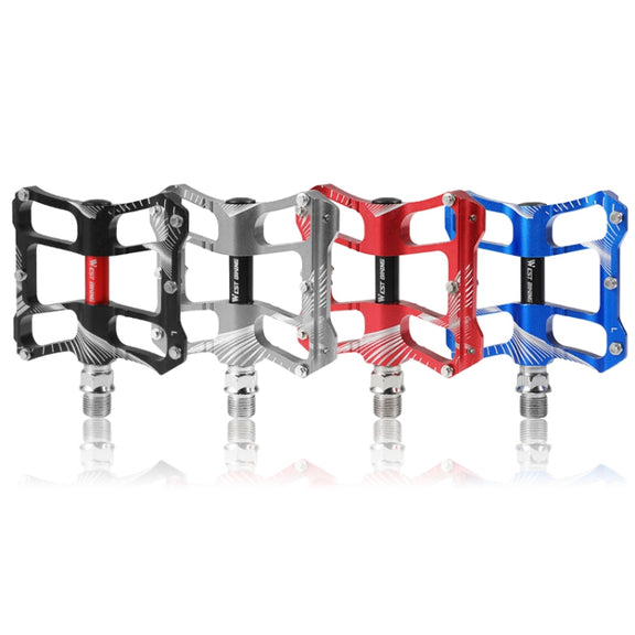 WEST BIKING YP0802080 Bicycle Aluminum Alloy Pedal Riding Foot Pedal Bicycle Accessories(Red)