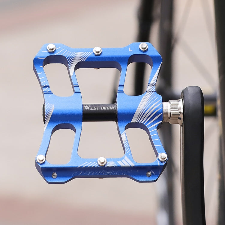 WEST BIKING YP0802080 Bicycle Aluminum Alloy Pedal Riding Foot Pedal Bicycle Accessories(Blue)