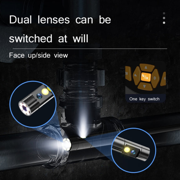 Industrial Dual-Lens Endoscope HD Handheld Screen Pipe Car Inspection Tool, Specification: Line Length 1m