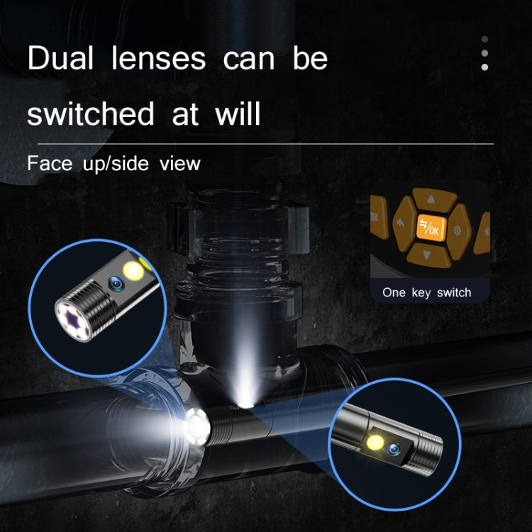 Industrial Dual-Lens Endoscope HD Handheld Screen Pipe Car Inspection Tool, Specification: Line Length 1m
