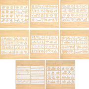HB-9 Long Series 8 in 1 Drawing Ruler Hand Account Multi-Function Hollow Flower Edge Filling Template(Flowers)