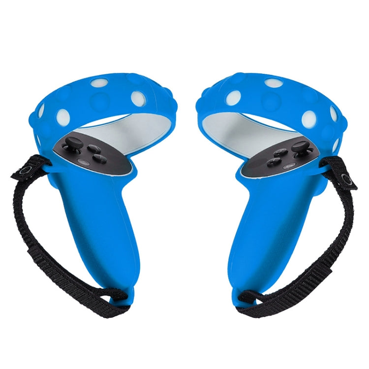2 Sets GS092 Handle Controller Silicone Protective Cover Anti-Fall And Anti-Lost All-Inclusive Cover For Oculus Quest 2(Blue)