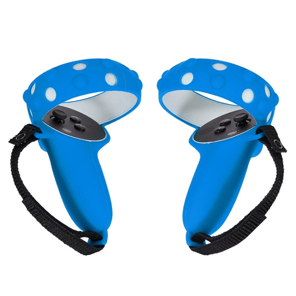 2 Sets GS092 Handle Controller Silicone Protective Cover Anti-Fall And Anti-Lost All-Inclusive Cover For Oculus Quest 2(Blue)
