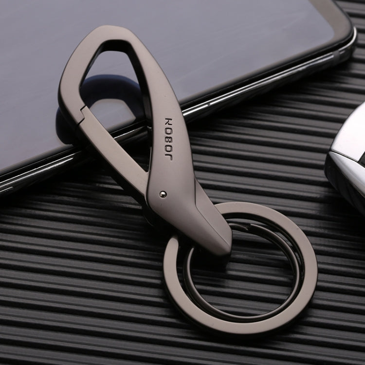 JOBON ZB-197 Car Waist Hanging Keychain Double Ring Metal Keychain(Black)