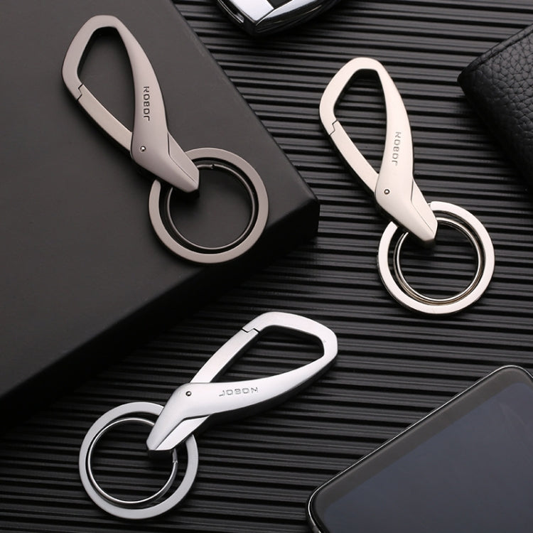 JOBON ZB-197 Car Waist Hanging Keychain Double Ring Metal Keychain(Black)