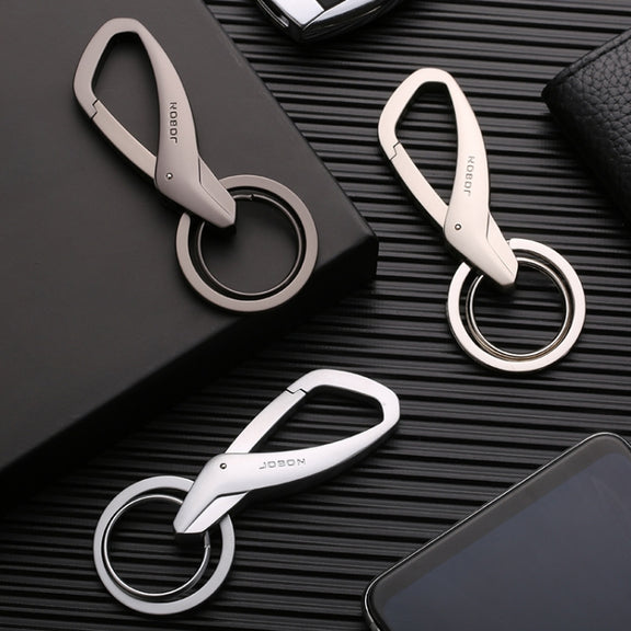 JOBON ZB-197 Car Waist Hanging Keychain Double Ring Metal Keychain(Black)