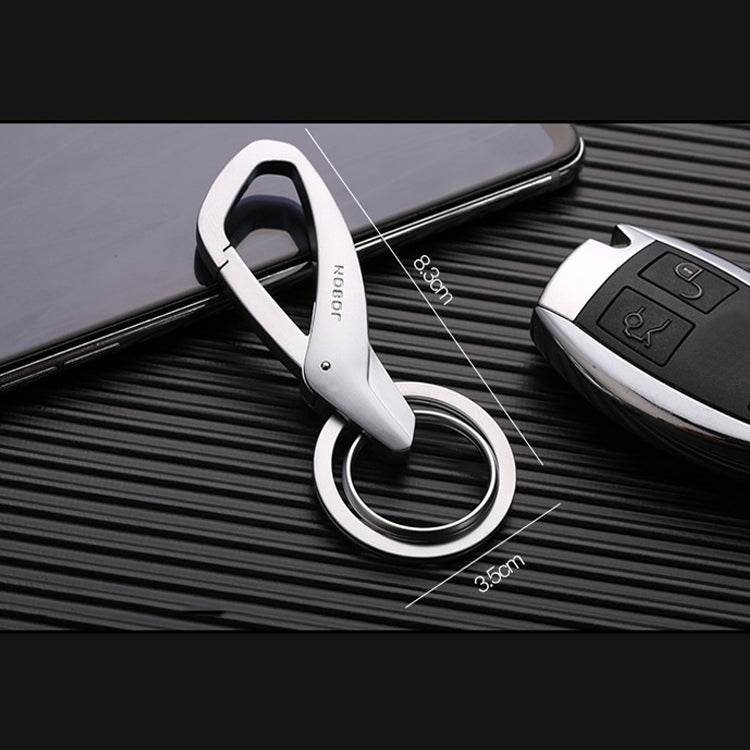 JOBON ZB-197 Car Waist Hanging Keychain Double Ring Metal Keychain(Black)