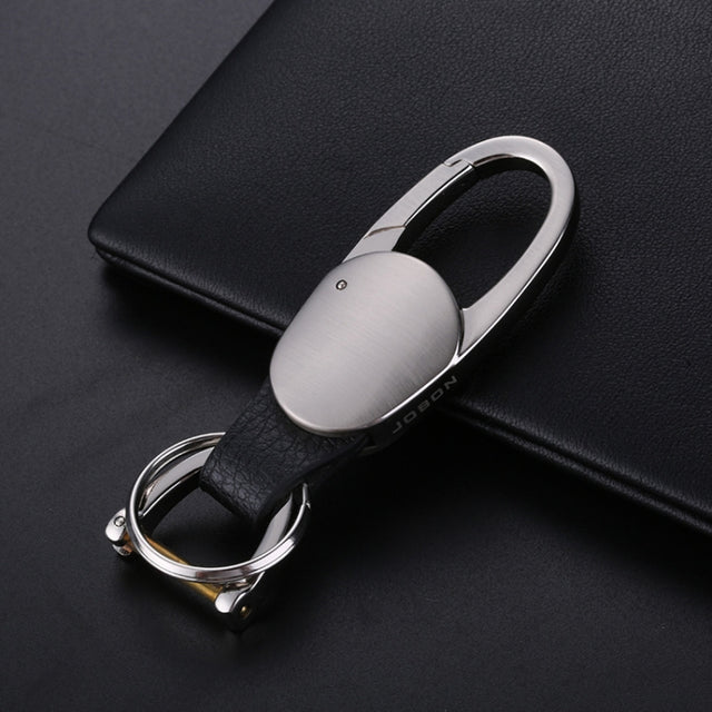 JOBON ZB-167A Horseshoe Car Keychain Men Metal Waist Hanging Keychain(Silver)