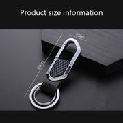 JOBON ZB-106A Business Men Metal Keychain Double Loop Car Pendant Keychain(Black Nickel)