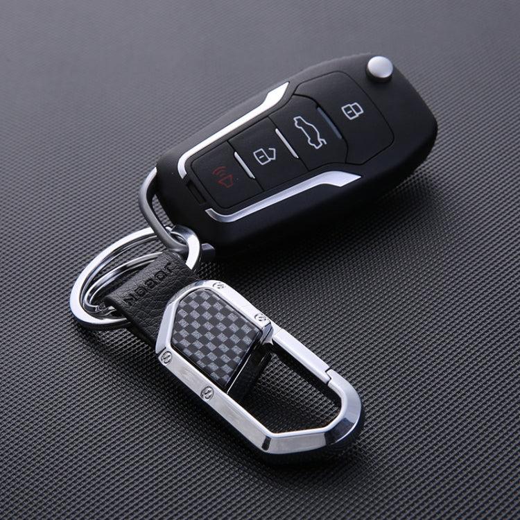 JOBON ZB-106A Business Men Metal Keychain Double Loop Car Pendant Keychain(Brown Chrome)