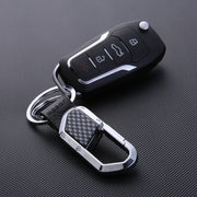 JOBON ZB-106A Business Men Metal Keychain Double Loop Car Pendant Keychain(Brown Chrome)