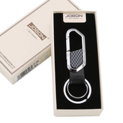 JOBON ZB-106A Business Men Metal Keychain Double Loop Car Pendant Keychain(Golden)