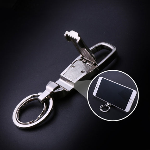 JOBON ZB-8780 Multi-Function Keychain Man Portable Mobile Phone Bracket Metal Waist Car Keychain(Black)