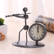 Iron Stainless Steel Small Table Clock Retro Personality Clock Birthday Gift(C63 Flute Clock) - Novelty Clock by PMc TechLife | Online Shopping South Africa | PMc TechLife | Buy Now Pay Later Mobicred