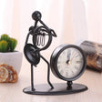 Iron Stainless Steel Small Table Clock Retro Personality Clock Birthday Gift(C67 French Horn Clock) - Novelty Clock by PMc TechLife | Online Shopping South Africa | PMc TechLife | Buy Now Pay Later Mobicred