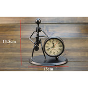 Iron Stainless Steel Small Table Clock Retro Personality Clock Birthday Gift(C64 Accordion Clock)
