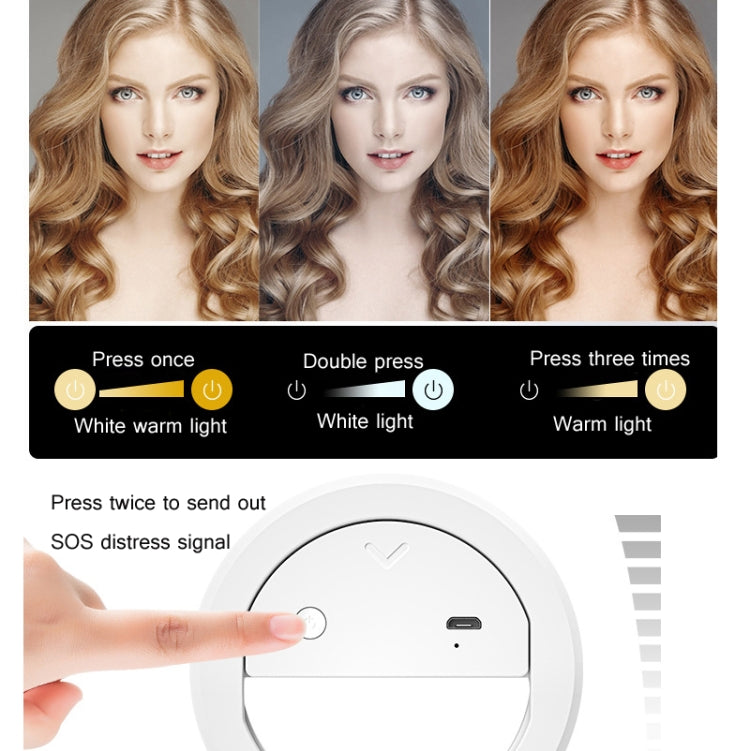 2 PCS XJ17 Large-Capacity Live Video Conference Fill Light Ring Light Mobile Phone Selfie LED Fill Light(Bear Ear)