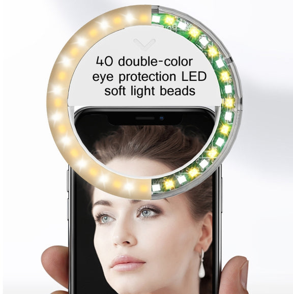2 PCS XJ17 Large-Capacity Live Video Conference Fill Light Ring Light Mobile Phone Selfie LED Fill Light(Bear Ear)