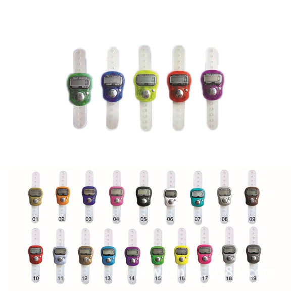 10 PCS Plastic Finger Counter Manual Ring Style Mini Electronic Counter, Random Colour Delivery