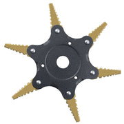 Toothed Mower Blade Six-Leaf Cyclone Blade Agricultural Weeder Parts(Golden Blade Bagged Gray)