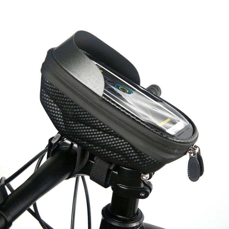 B22 Bicycle EVA Hard Shell Handlebar Bag Touch Screen Water-resistant Mobile Phone Bag(Black)