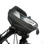 B22 Bicycle EVA Hard Shell Handlebar Bag Touch Screen Water-resistant Mobile Phone Bag(Black)
