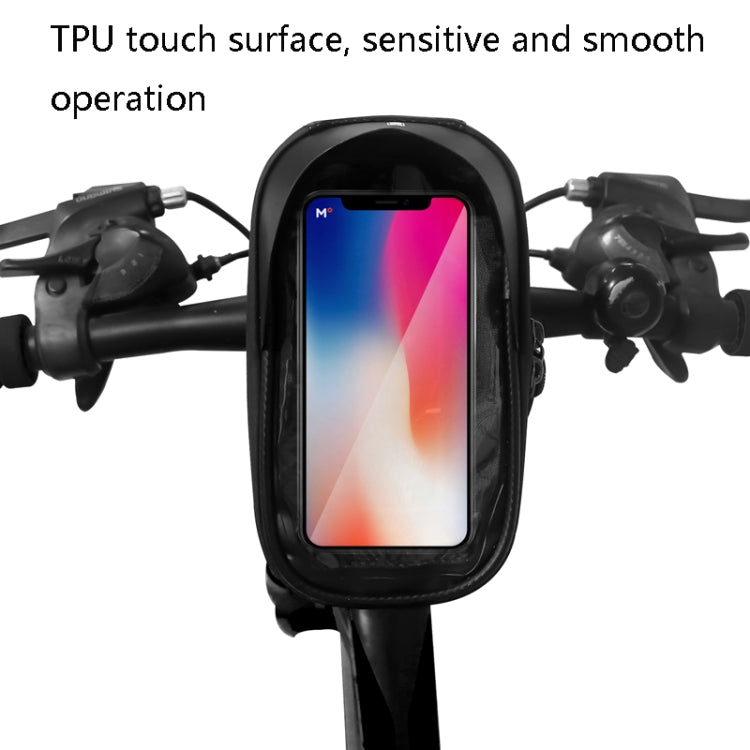 B22 Bicycle EVA Hard Shell Handlebar Bag Touch Screen Water-resistant Mobile Phone Bag(Black)
