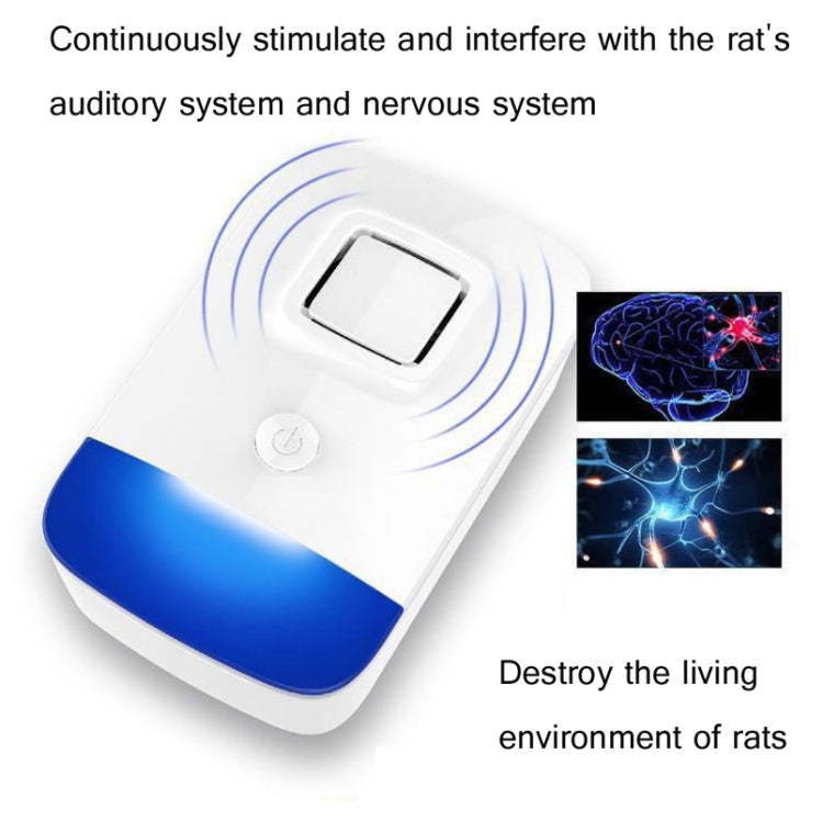 Household Ultrasonic Electronic Mosquito Repellent High-Power Frequency Conversion Mouse Repellent Specifications: AU Plug(White)