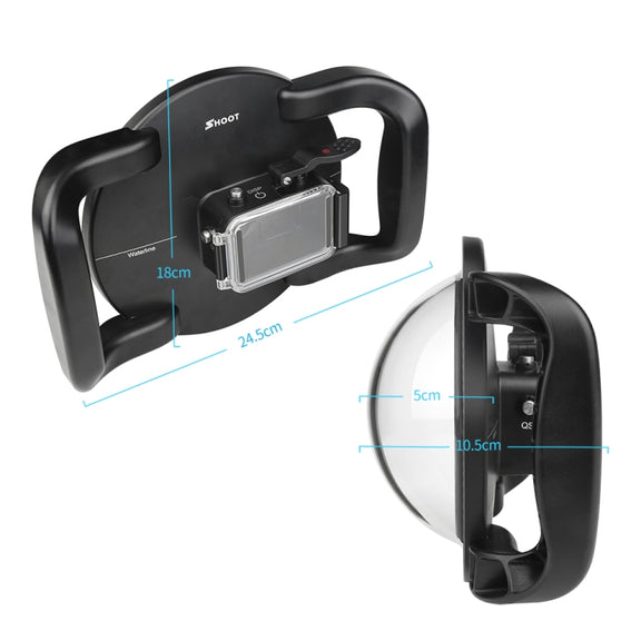 XTGP546 Dome Port Underwater Diving Camera Lens Transparent Cover Housing Case with Handle Trigger For DJI Osmo Action