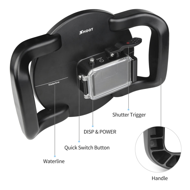 XTGP546 Dome Port Underwater Diving Camera Lens Transparent Cover Housing Case with Handle Trigger For DJI Osmo Action