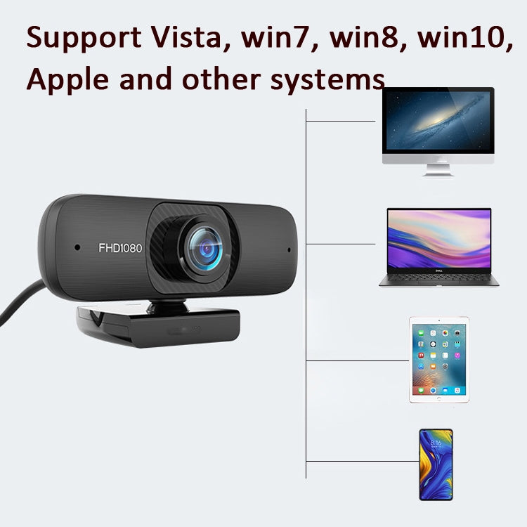 Super Clear Version 1080P C60 Webcast Webcam High-Definition Computer Camera With Microphone, Cable Length: 2.5m