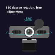 C360 2K  Network High-Definition Computer Camera Drive-Free Beautifying Light Camera with Omnidirectional Microphone, Cable Length: 1.8m