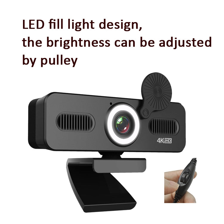 C360 2K  Network High-Definition Computer Camera Drive-Free Beautifying Light Camera with Omnidirectional Microphone, Cable Length: 1.8m