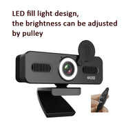 C360 2K  Network High-Definition Computer Camera Drive-Free Beautifying Light Camera with Omnidirectional Microphone, Cable Length: 1.8m