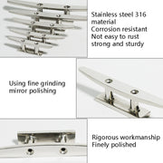 316 Stainless Steel Siamese Mooring Bollard For Marine Boat Yacht, Specification:  5 inch