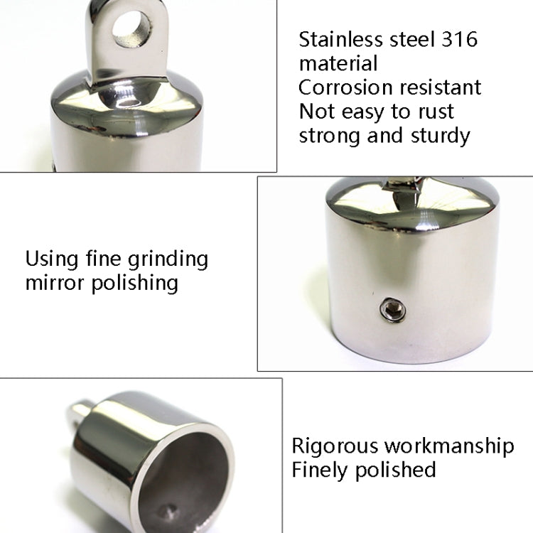 316 Stainless Steel Eyes End Cap Suitable For Yacht Umbrellas, Specification: 25.4mm 1 inch