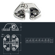 Butterfly Hinge 316 Stainless Steel Ship Accessories, Specification: 70 x 68mm