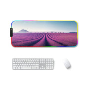 250x350x4mm F-01 Rubber Thermal Transfer RGB Luminous Non-Slip Mouse Pad(Lavender)