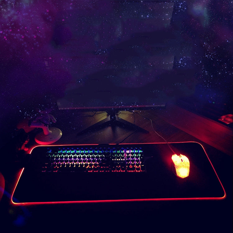 300x350x3mm F-01 Rubber Thermal Transfer RGB Luminous Non-Slip Mouse Pad(Snow Peak)