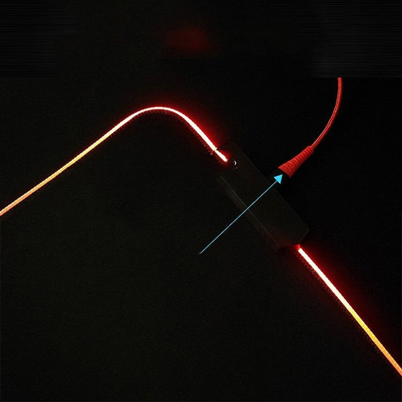 350x900x4mm F-01 Rubber Thermal Transfer RGB Luminous Non-Slip Mouse Pad(Red Fox)