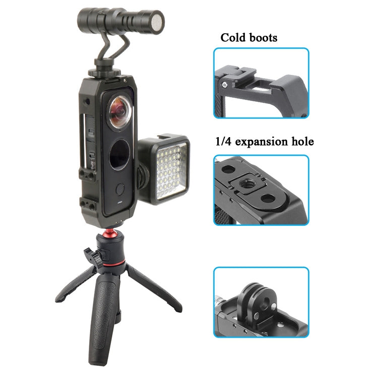 KF42730 For Insta360 One X-2 Metal Camera Vertical Cage Protection Frame with Cold Shoe