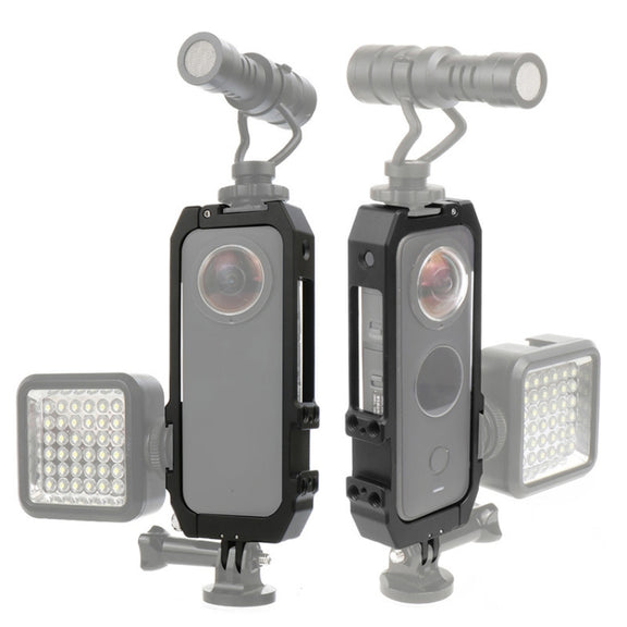 KF42730 For Insta360 One X-2 Metal Camera Vertical Cage Protection Frame with Cold Shoe