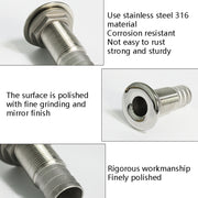 316 Stainless Steel Drain Pipe Tube Marine Drain Joint Fitting For Boat Yacht, Specification: 1/2inch